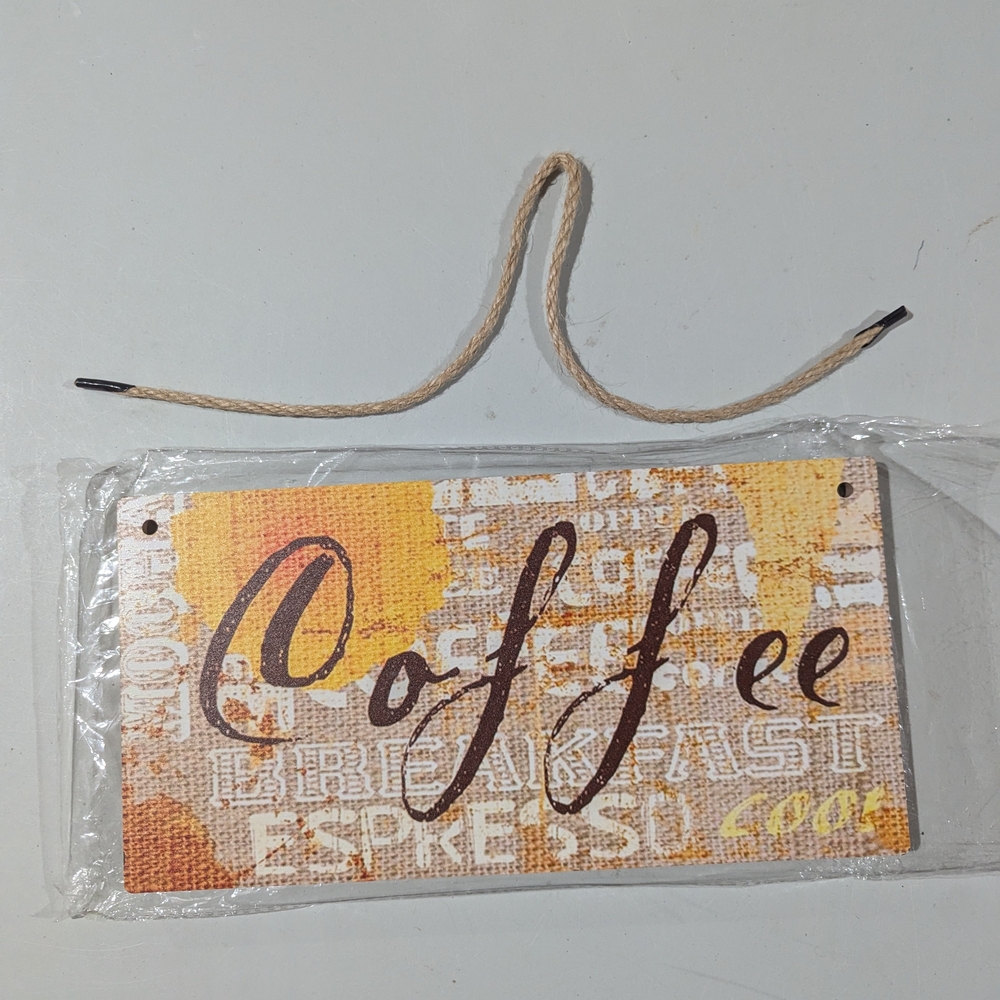New Rustic Wooden Coffee Wall Sign
